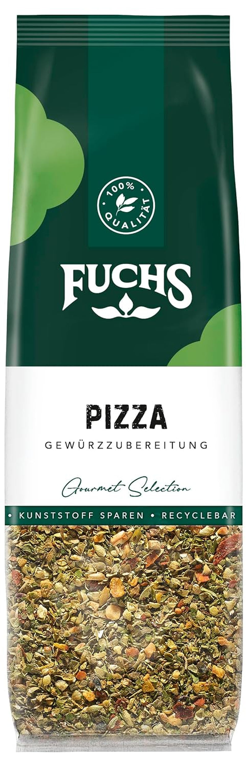 Fuchs Gewürze - Pizza Gewürzzubereitung im recycelbaren Nachfüllbeutel, Gewürzmischung mit italienischen Kräutern, ideal für Bruschetta - 30 g