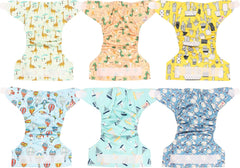 Littles and Bloomz wiederverwendbare Windel FLV2-0602, Standard-Klettverschluss, 6 Windeln