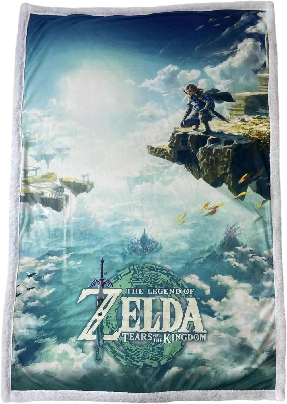 Pătură Sherpa Zelda - Sky Totk - 100 X 150 Cm - Official Licensed Product, Green, Twin Paturi si Cuverturi HÔMADICT Titlu implicit