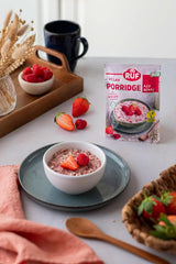 RUF Vegan Porridge Red Berry Oats, Porridge mit Erdbeeren und Himbeeren, 60 Gramm Cerealien Naty Shop
