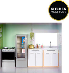 Rainbow High Townhouse - 3-Stöckiges Holzpuppenhaus mit 5 Bunten Zimmern & Terrasse - Komplett Eingerichtetes Haus mit Funktionierendem Lift und Zubehör - Spielzeug für Kinder von 4 bis 12+ Jahren