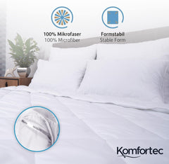 Komfortec Sommerdecke 135 x 200 cm, 170 g/m², dünne und leichte Decke für den Sommer, antiallergische Decke, weiß. Steppdecken und Steppdecken Naty Shop