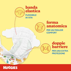 Huggies Unistar Windeln, Größe 4 (7-14 kg), Packung mit 128 Windeln (Basic)