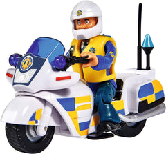 Simba 109251092 - Feuerwehrmann Sam Polizeimotorrad, mit Malcolm-Figur, mit Zubehör, Staffel 12, ab 3 Jahren Actionfiguren Naty Shop Single
