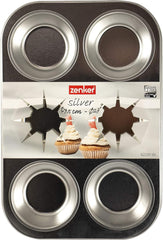 Zenker 62230 Backblech Cupcake/Muffin 6 Stück, Band 29 x 19,5 x 3 cm, Silver Line Formen und Backbleche Naty Shop