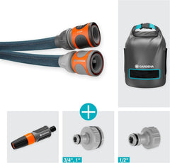 Gardena Liano Xtreme 1/2 inch, Set 15m + Geantă: Furtun de grădină extrem de robust din material textil cu geantă, cu furtun interior din PVC, ușor, rezistent la intemperii (18468-20)