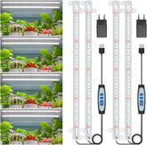 Wiaxulay Vollspektrum-LED-Pflanzenlampe, 6000 K, Vollspektrum-Zimmerpflanzen-Wachstumslichter mit 6/12/16 Stunden Timer, 5 Stufen einstellbar, für Hydrokultur-Sukkulenten, Pflanzenregal, 2 Stück