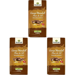 Ciocolată organică cu migdale întregi și floare de sare, 100 g