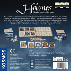 KOSMOS 692766 Holmes - Sherlock vs. Moriarty, Zwei-Personen-Spiel, Sherlock Holmes-Spiel, Brettspiel für genau 2 Spieler ab 10 Jahren, Strategiespiel