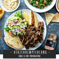 Ankerkraut Gyros, Gewürzmischung für Gyros, egal ob aus der Pfanne oder vom Grill, mit Zwiebel, Knoblauch, Majoran, Kreuzkümmel, Piment und mehr, 80 g im Korkenglas