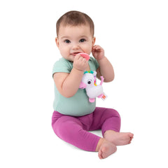 Suzetă de pluș Bright Starts SootheMate, Unicorn - Suzetă detașabilă în formă de suzetă pentru nou-născuți și copii mai mari