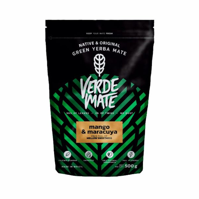 Verde Mate Green Mango & Maracuya 0,5Kg | Ceai de fructe Mate | Gustul exotic al ceaiului Mate | Puterea răcoririi | Stimulare naturală | Ceai Mate din Brazilia | 500 G
