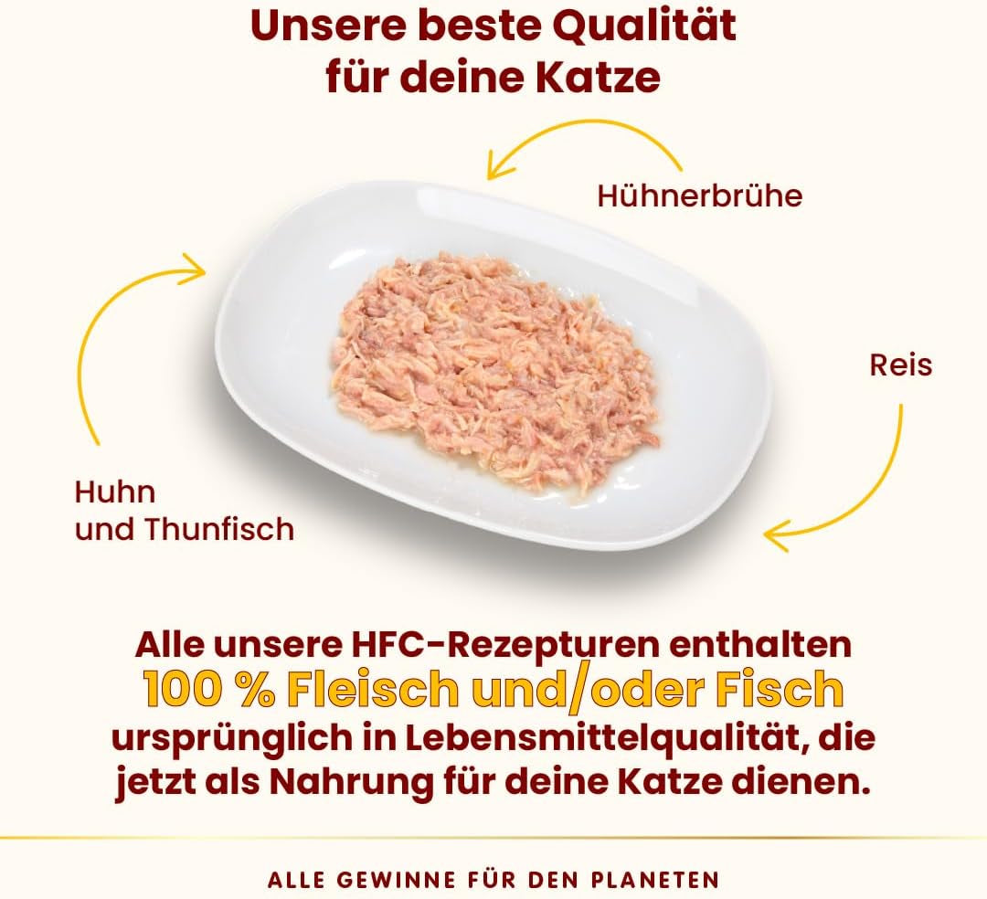 Almo Nature HFC Natural - Hrană umedă pentru pisici adulte - pui și ton - grad uman, fără gluten - 6 X 70G