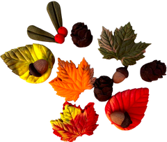 Herbst-Set mit 12 essbaren Tortendekos aus Fondant – Blätter kaufen