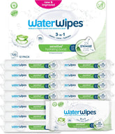 WaterWipes Sensitive+ Hydrating Boost Feuchttücher, feuchtigkeitsspendende Tücher, 720 Stück (12er-Pack), 3-in-1-Reinigung, Pflege, Feuchtigkeit, 99 % Aloe-Vera-Wasser, parfümfreie Babytücher