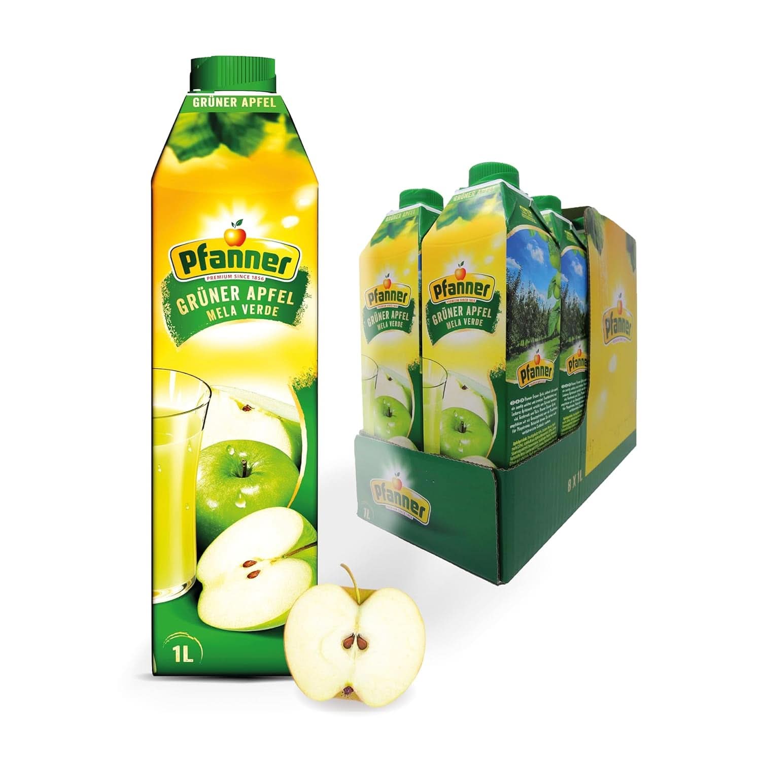 Pfanner Nectar de fructe cu căpșuni (8 X 1 litru) - 30 % conținut de fructe - băutură de căpșuni Naty Shop Mere Verzi