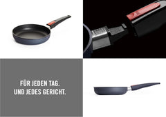 Woll Diamond Lite flache Pfanne - Induktion -, Ø 20 cm, 5 cm Höhe, mit abnehmbarem Griff - für alle Herdarten geeignet, Aluminiumguss, antihaftbeschichtete Töpfe und Pfannen Naty Shop
