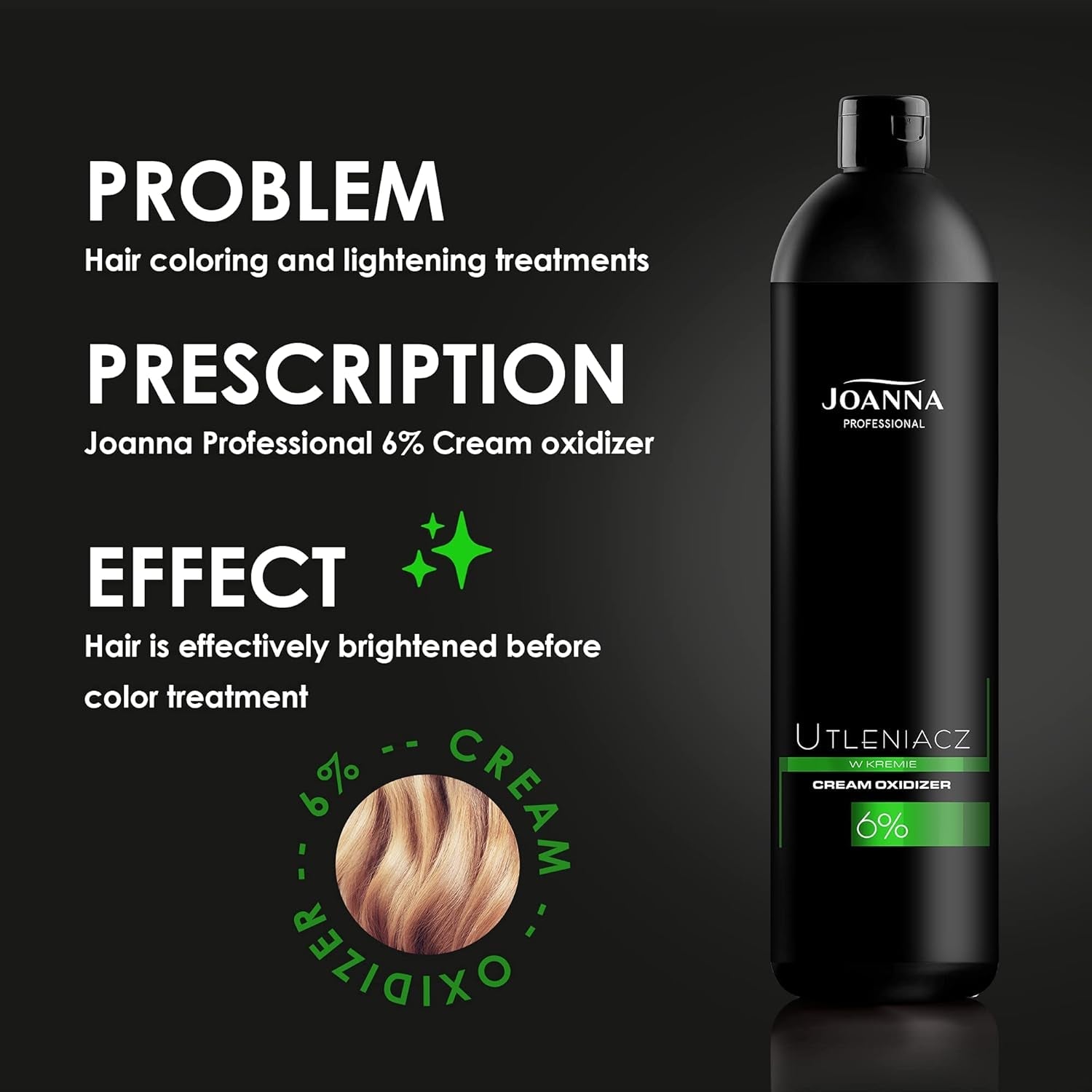 Joanna Professional Hair Colour Oxidant 6% - cremă revelatoare cu peroxid de hidrogen - agent oxidant pentru decolorare - cremă revelatoare Oxydant - 1000g Vopsea pentru par Naty Shop