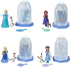 Mattel Disney Frozen Ice Reveal, păpușă mică cu gel pufos de gheață și 6 surprize, inclusiv figurină prietenă și accesorii (păpușile pot varia) HRN77