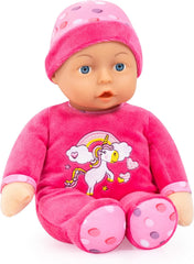 Bayer Design 93029AC Babypuppe, Spielpuppe, Kuschelpuppe, weich, ca. 30 cm, Rosa, Einhorn