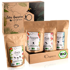 ORIGEENS Bio Kaffeebohnen Probierset 1kg | Premium Bio Arabica Kaffee Ganze Bohnen Set 4x250g | Traditionelle Röstung | Kaffee Geschenkset