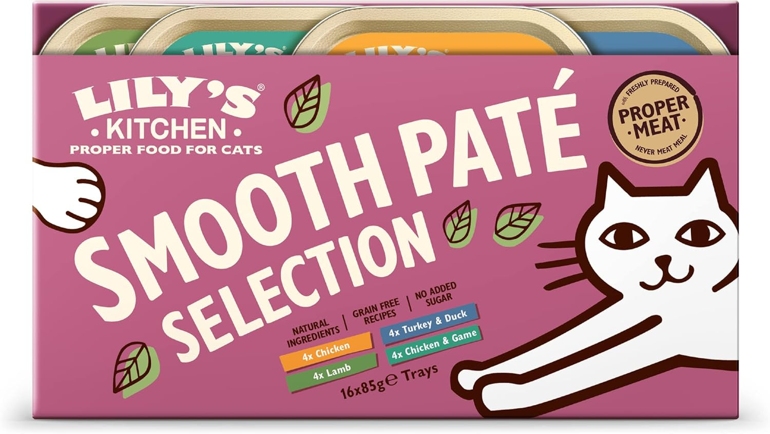 Lily'S Kitchen Hrană umedă naturală pentru pisici adulte, bol, pui - pateu, rețetă fără cereale (19 boluri X 85G)