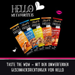 Lindt HELLO Erdbeer-Schokoladen-Käsekuchen | Riegel 100g | Milchschokolade mit Erdbeer-Quark-Creme-Füllung | Schokoriegel | Schokoladengeschenk