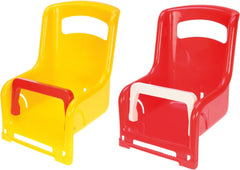 Lena 61168 Sitz für Puppen, ca. 27 cm, 1 farblich sortiertes Fach, Puppensitz für die Gepäckablage von Kinderfahrrädern, Gepäckträgersitz für die Lieblingspuppe Kleiner Puppenmütter, rot oder gelb