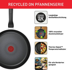 Tefal Recycled on, Pfanne aus 100 % recyceltem Aluminium, Antihaftbeschichtung, Induktionstöpfe und Pfannen Naty Shop