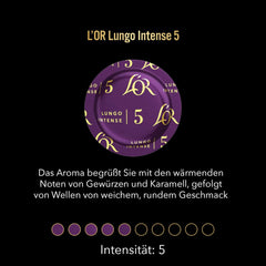 L'OR Suprême Lungo Intense 5, mild, Intensität 5/10, Nespresso* Pro kompatible Kaffeekapseln, 50 Kapseln