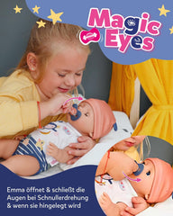 Păpușă Baby Born Emma în stil junglă - 43 cm - 10 funcții, inclusiv accesorii și salopă în culori unisex - Funcționează fără baterii - Potrivită pentru copii cu vârsta de 3 ani și peste