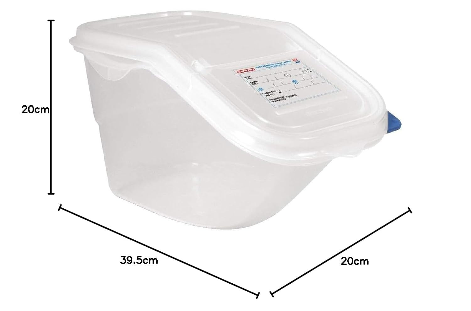 9146 Container accesibil cu capac GN 44199, alb, 200(h) x 200(l) x 395(p) mm. Cutii depozitare alimente Naty Shop