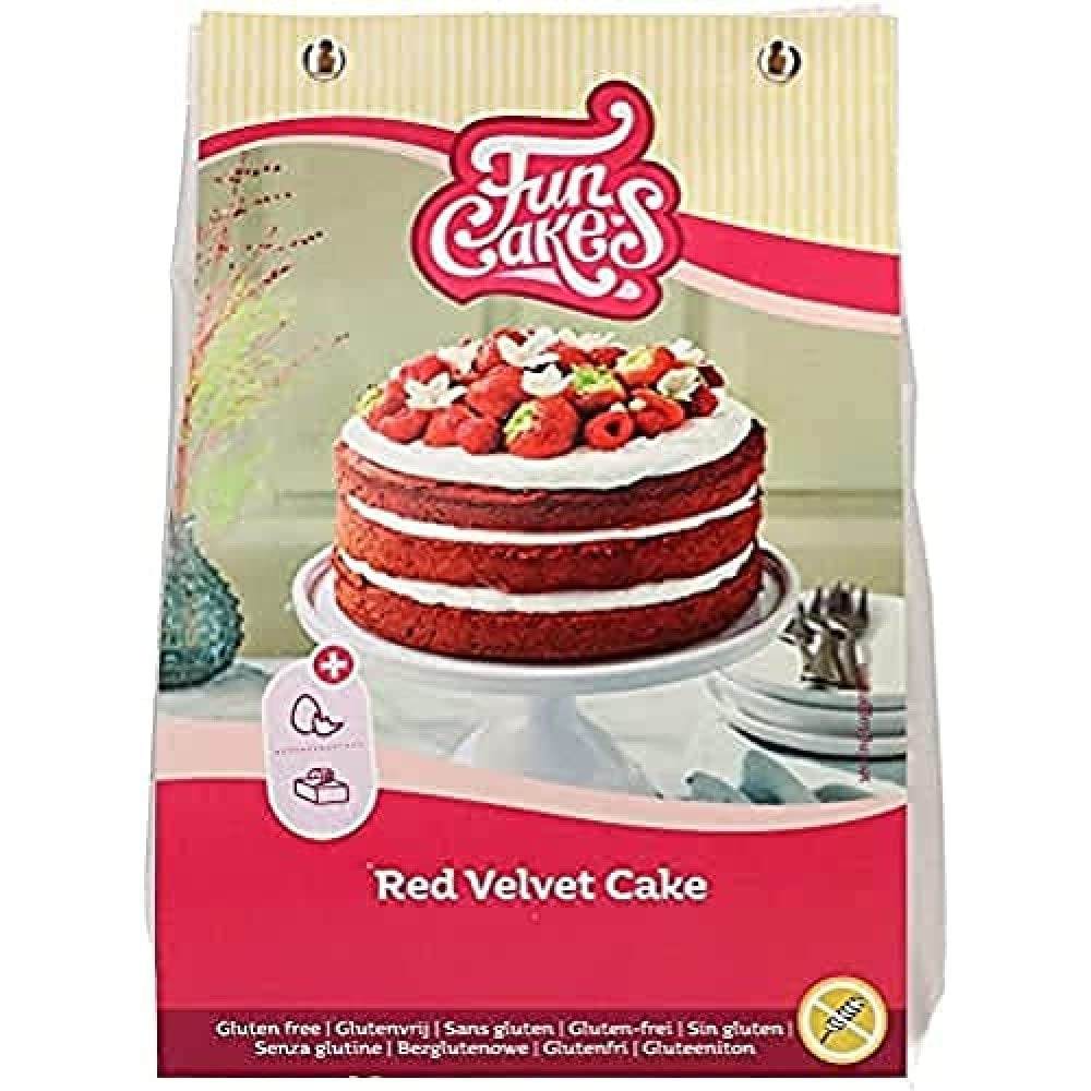 Funcakes Mix Für Red Velvet Cake, Glutenfrei: Einfach Zu Berübenen, Schön Weicher Und Fluffiger Kuchen Mit Leichtem Schokoladengeschmack, Perfekte Rote Farbe, 400G Mix zum Backen und Kochen Naty Shop Default Title