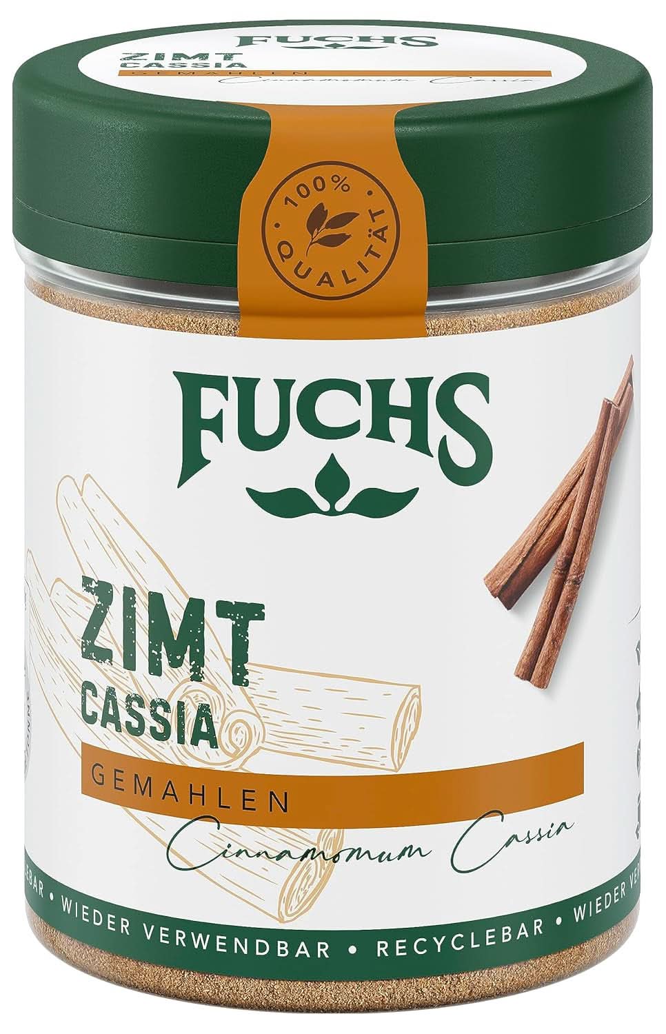 Fuchs Gemahlener Cassia-Zimt – Zum Würzen von Gebäck, Desserts oder Tees, 45 Gramm Gewürze Naty Shop