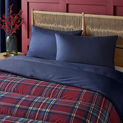 Night Lark Bettdecken- und Kissenbezug-Set, 10,5 Tog, Einzelbett, klassisches rotes Schottenmuster, luxuriöse Bettwäsche, hypoallergen, maschinenwaschbare Bettdecken und Bettdecken Naty Shop