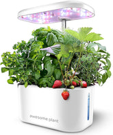 6Pro Hydroponic Grow System Kit (6 Kapseln), Indoor-Garten-Set mit 3 l Wassertank, 3 Wachstumsmodi und leiser Pumpe, Heim-Kräuter- und Salat-Anbauset, höhenverstellbar bis zu 33,0 cm, Weiß