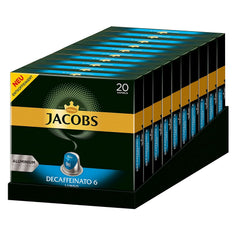Jacobs Kaffeekapseln Lungo Decaffeinato- Intensität 6, 10er Pack, 10 x 20 Getränke & Kaffeekapseln Lungo Intenso, Intensität 8 von 12, 200 Nespresso®* kompatible Kapseln, 10 x 20 Getränke