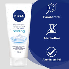 NIVEA Creme Peeling, pflegendes Körperpeeling mit feinen Partikeln und Vitamin E, 200 ml Dusche und Bad Naty Shop