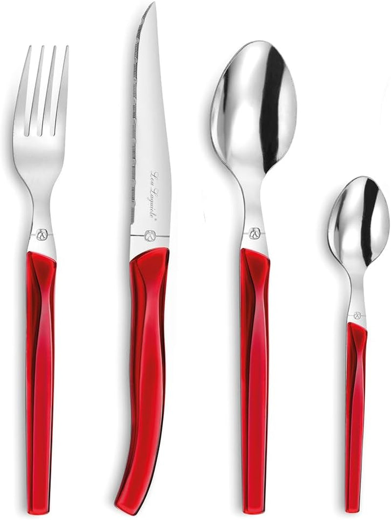 Set de tacâmuri RISING SUN, 24-piese, pentru 6 persoane, oțel inoxidabil 18/0 cu micro serrare Naty Shop