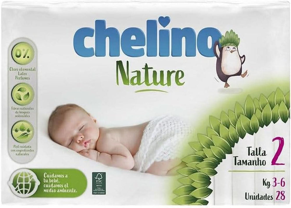 Windel Chelino Nature, Größe 2, 3 - 6 kg, 28 Windeln Mutter und Kind Naty Shop Größe 2 (28 Stück)