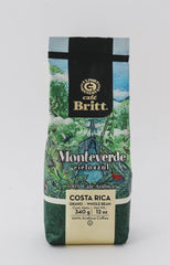 Café Britt® - Costa Rican Monteverde (340 g.) (1 pachet) Cafea Arabica boabe întregi, Kosher, fără gluten, gourmet și prăjire medie închisă