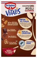 Dr. Oetker Vitalis KnusperPlus Double Chocolate: Knuspriges Müsli mit Vollmilch- und Zartbitterschokolade, 7er Pack (7 x 450g)