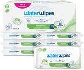 WaterWipes Sensitive+ Hydrating Boost Feuchttücher, feuchtigkeitsspendende Tücher, 360 Stück (6er-Pack), 3-in-1-Reinigung, Pflege, Hydratation, 99 % Aloe-Vera-Wasser, parfümfreie Babytücher