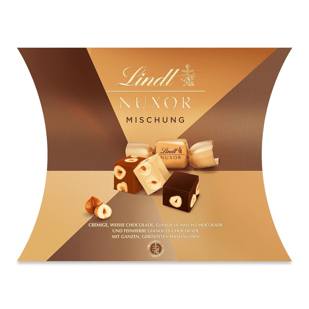 Lindt NUXOR, Gianduja cremoasă (cu lapte și neagră) cu alune prăjite întregi, 206 grame Bomboane de Ciocolata Naty Shop Default Title