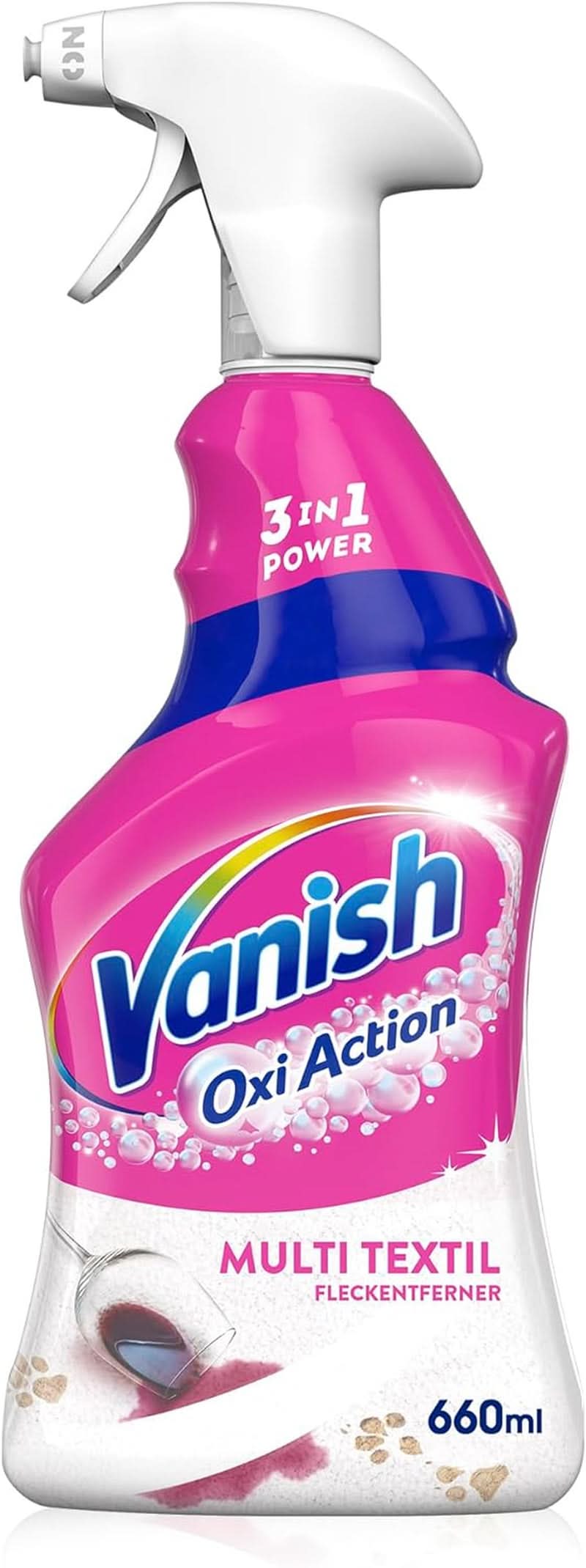 Vanish Oxi Action Multi - Textile Stain Remover Spray - 660 ml - Detergent textil pentru covoare și tapițerie - împotriva murdăriei și mirosului de urină Naty Shop
