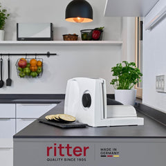 Ritter Markant 05 Multifunktionale klappbare elektrische Brotschneidemaschine und Schneidemaschine mit Eco-Motor Made in Germany Aktenvernichter und Schneidemaschinen Naty Shop