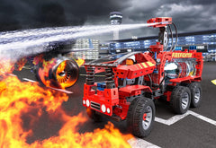 fischertechnik 564069 Advanced Firefighter – Bausatz für Kinder ab 7 Jahre, Experimentierbaukasten mit Feuerwehrauto & Spritzfunktion, fördert technisches Verständnis, Schwarz, Mittel
