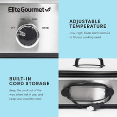 MST-5240SS Slow Cooker, 3,3 Liter, Edelstahl Slow Cooker Naty Shop