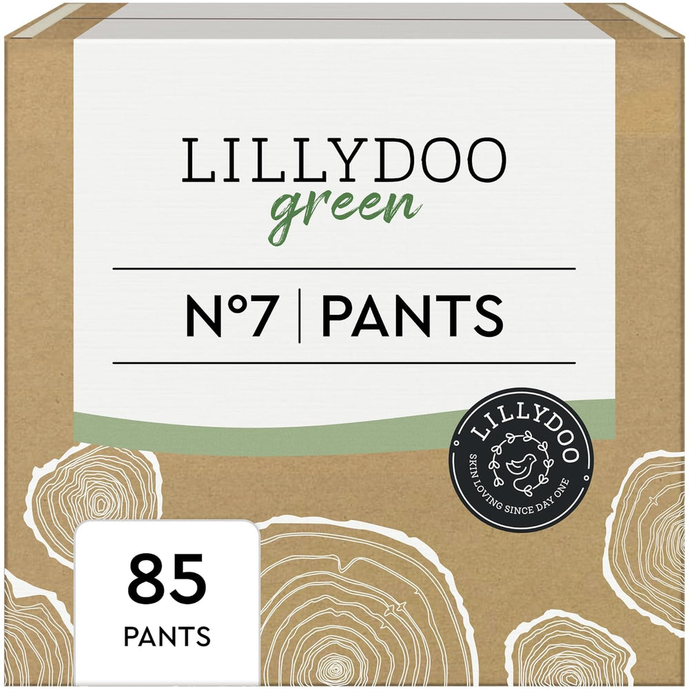 Pantaloni ecologici LILLYDOO, mărimea 7 (17+ kg), cutie lunară (85 bucăți)