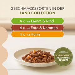 IAMS Delights Land Collection Hrană umedă pentru pisici fără cereale - Pachet multiplu cu varietăți de carne în sos, hrană umedă fără cereale pentru pisici de la 1 an, 12 x 85 g